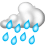 bewolkt en buiiig